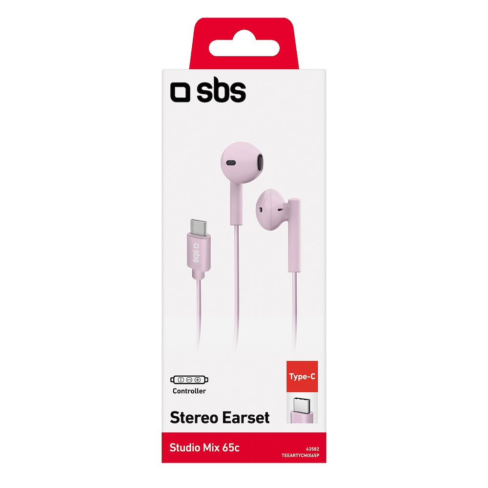 SBS TEEARTYCMIX65P - In-Ear Kopfhörer Rosa USB-C