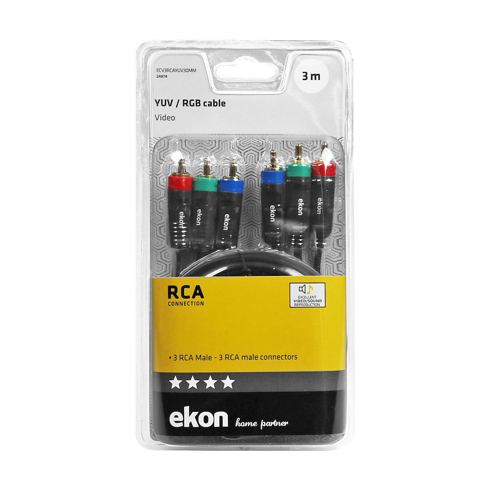 EKON ECV3RCAYUV30MM - YUV-Komponentenkabel mit RGB 3 m