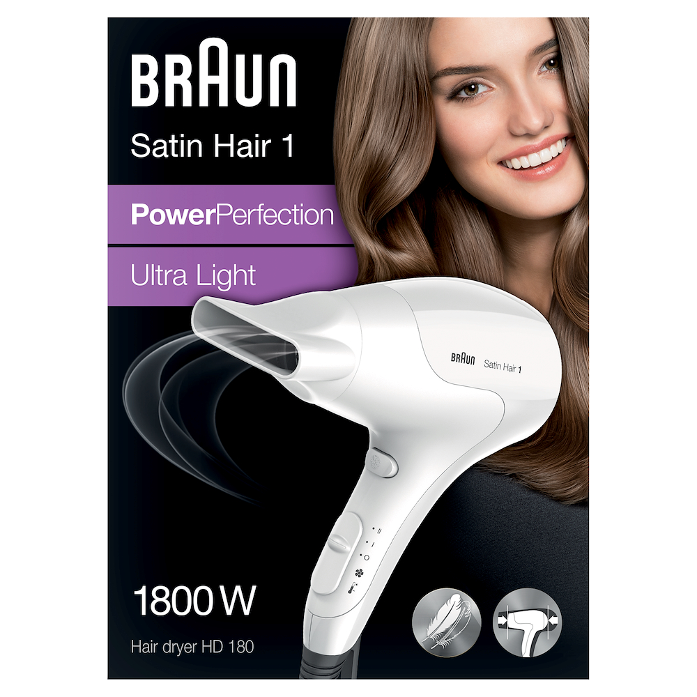 BRAUN BRHD180E - Asciugacapelli Braun 1800W Satin Hair