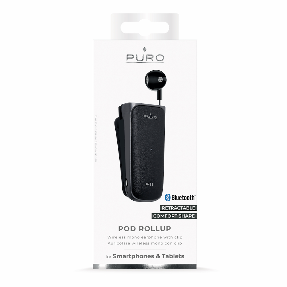 PURO PUROBT900BLK - Bluetooth Ohrhörer mit Clip schwarz