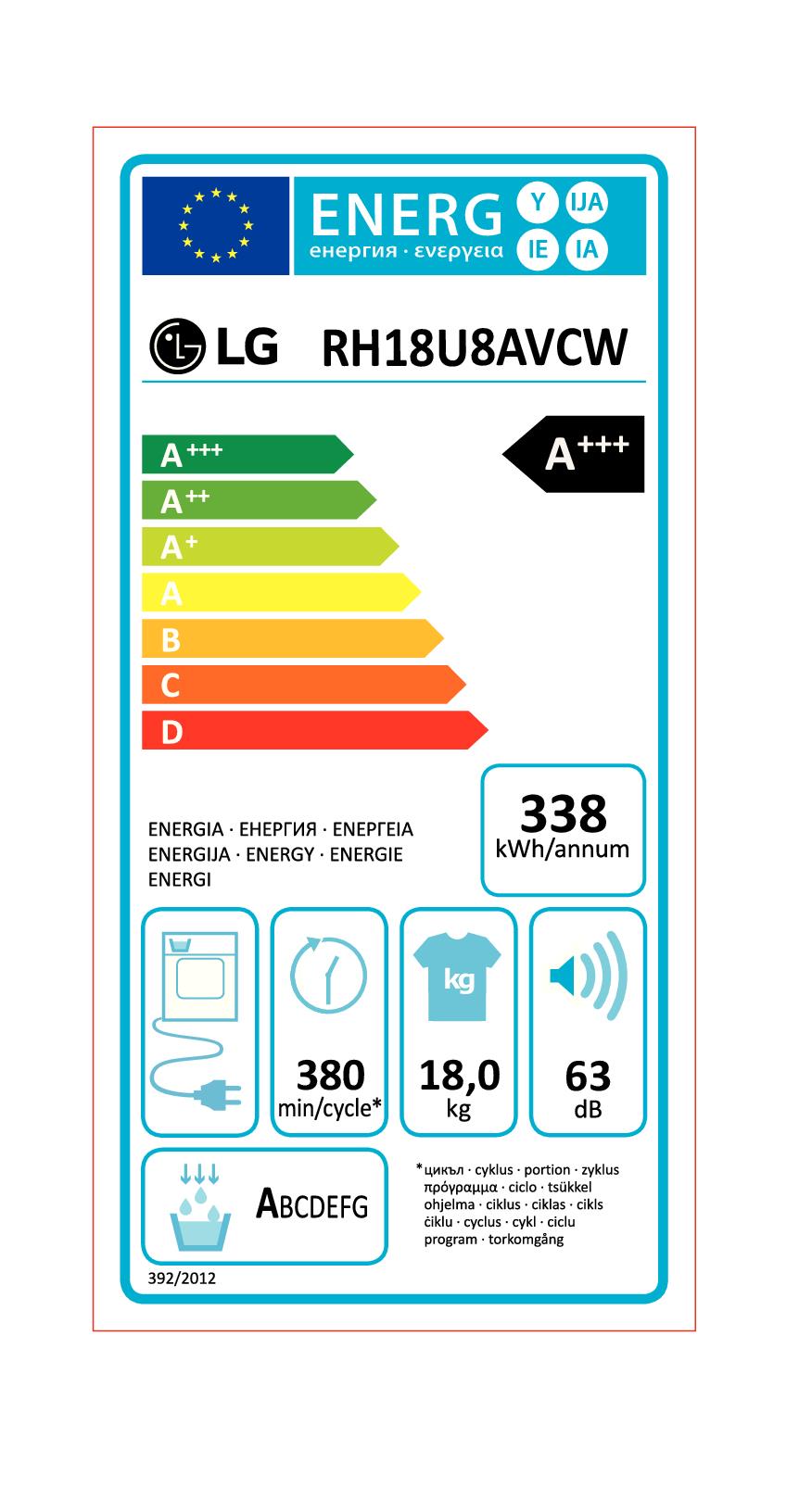 LG RH18U8AVCW - Asciugatrice  18kg DUAL Inverter