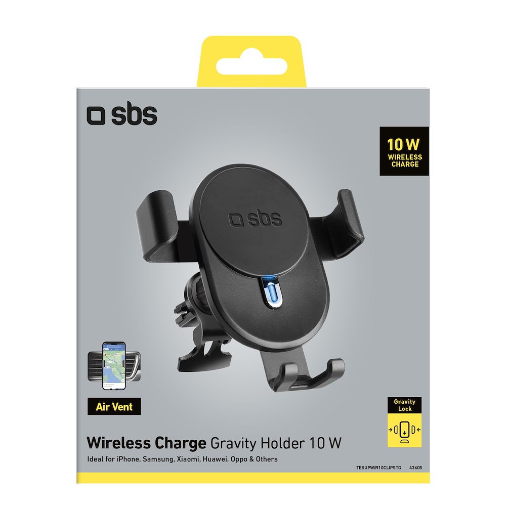 SBS TESUPWIR10CLIPSTG - Supporto Ricarica Wireless 10W