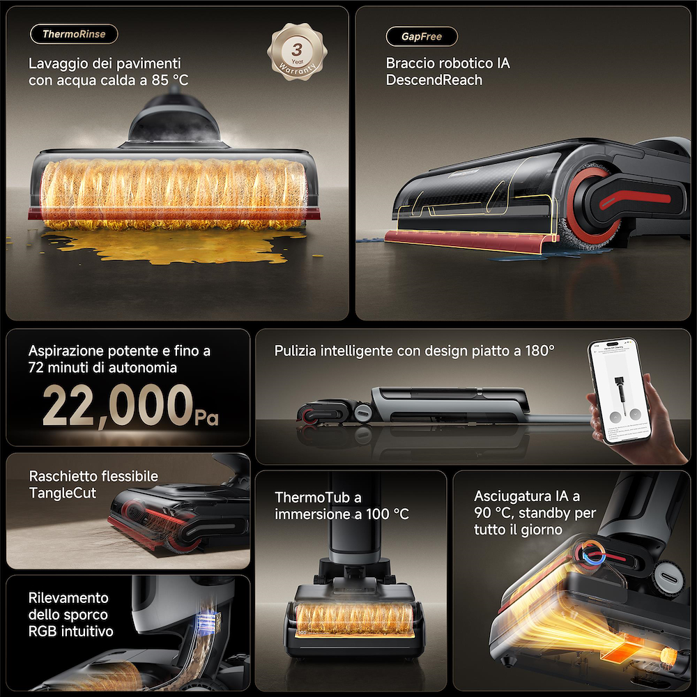 DREAME DREVIMH15PROH - Aspirapolvere Lava e Asciuga