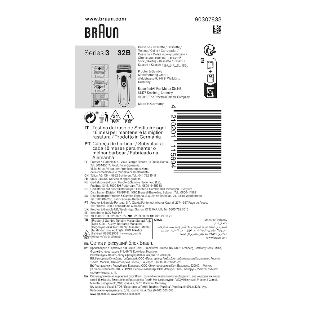 BRAUN COMBI32BNERO - Braun Ersatzklinge Series 3 32B