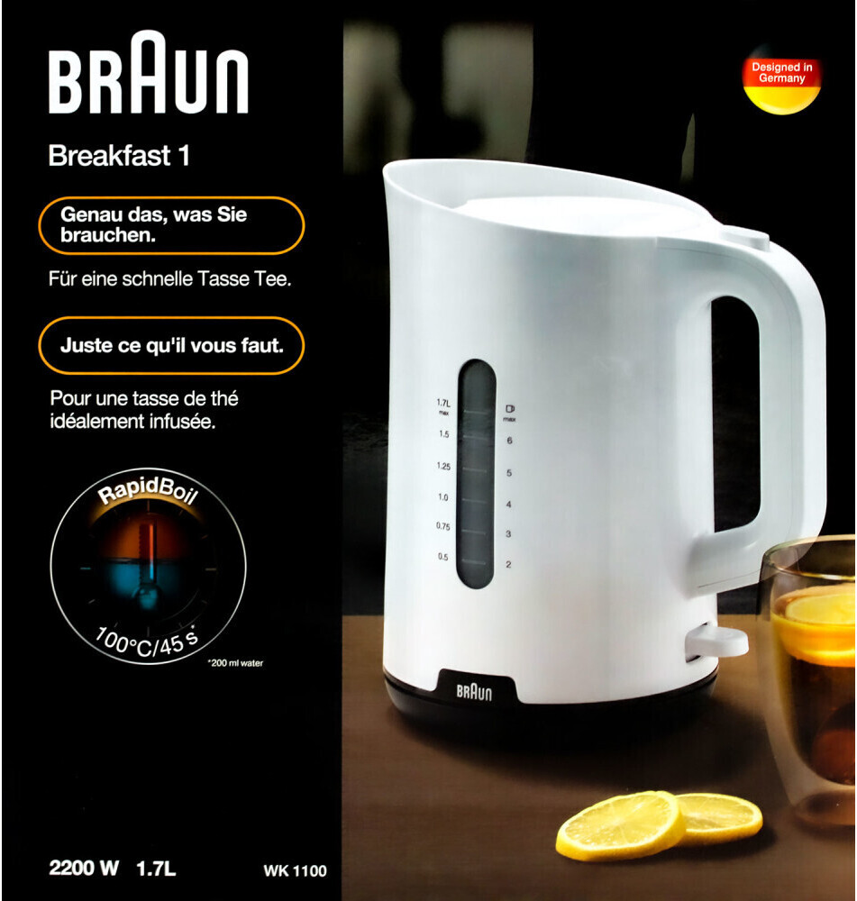 BRAUN 0X21010047 - Braun Breakfast1 WK 1100 Bollitore Elettrico Bianco