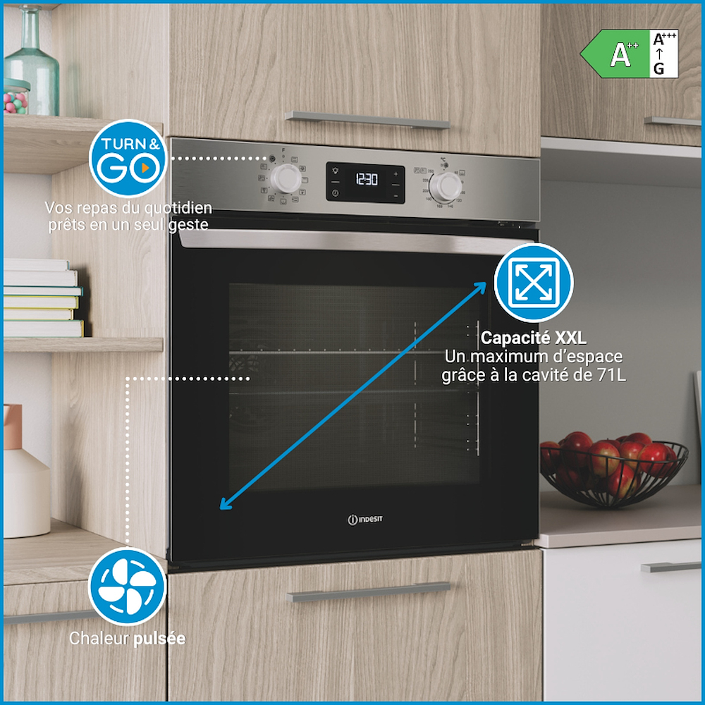 INDESIT IO278PX - Multifunktionsofen Inox 11 Funktionen