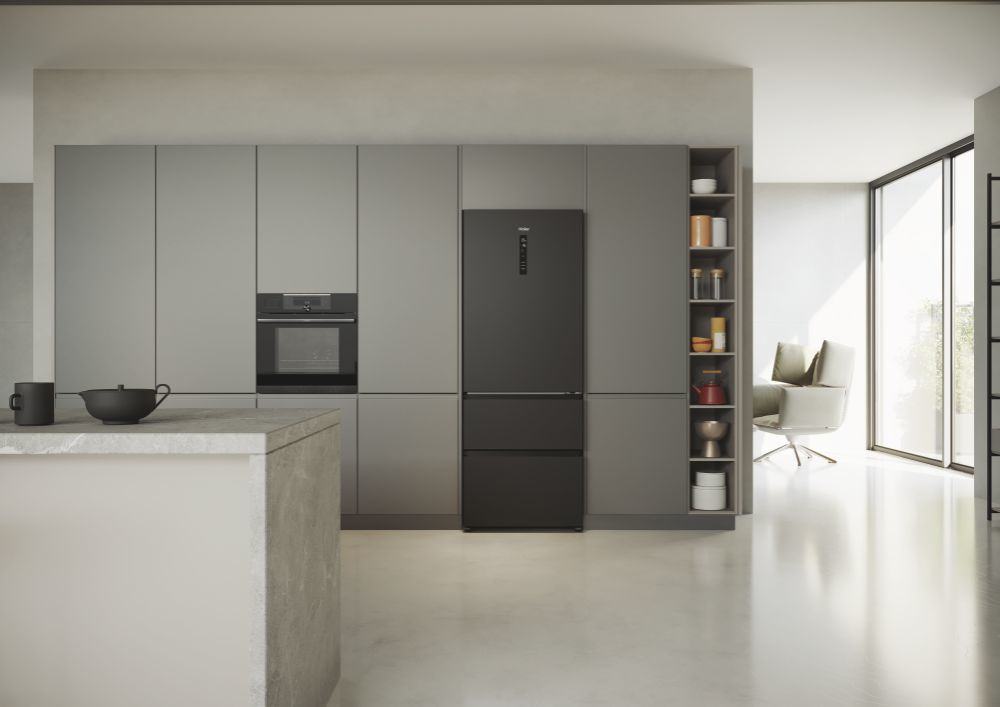 HAIER HTR5719ENPT - Kühlschrank 3P.528LT L.70CM Noir
