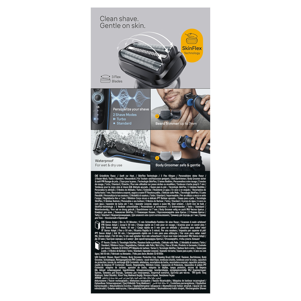 BRAUN 52B1650S - Elektrorasierer Wet&Dry