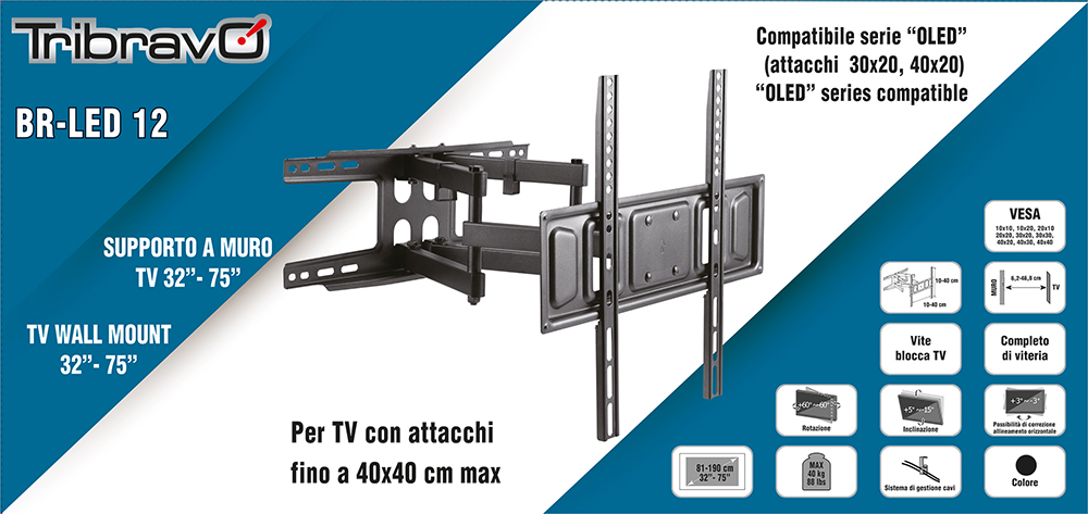 BRAVO 92402639 - Supporto per TV da 32" a 75"