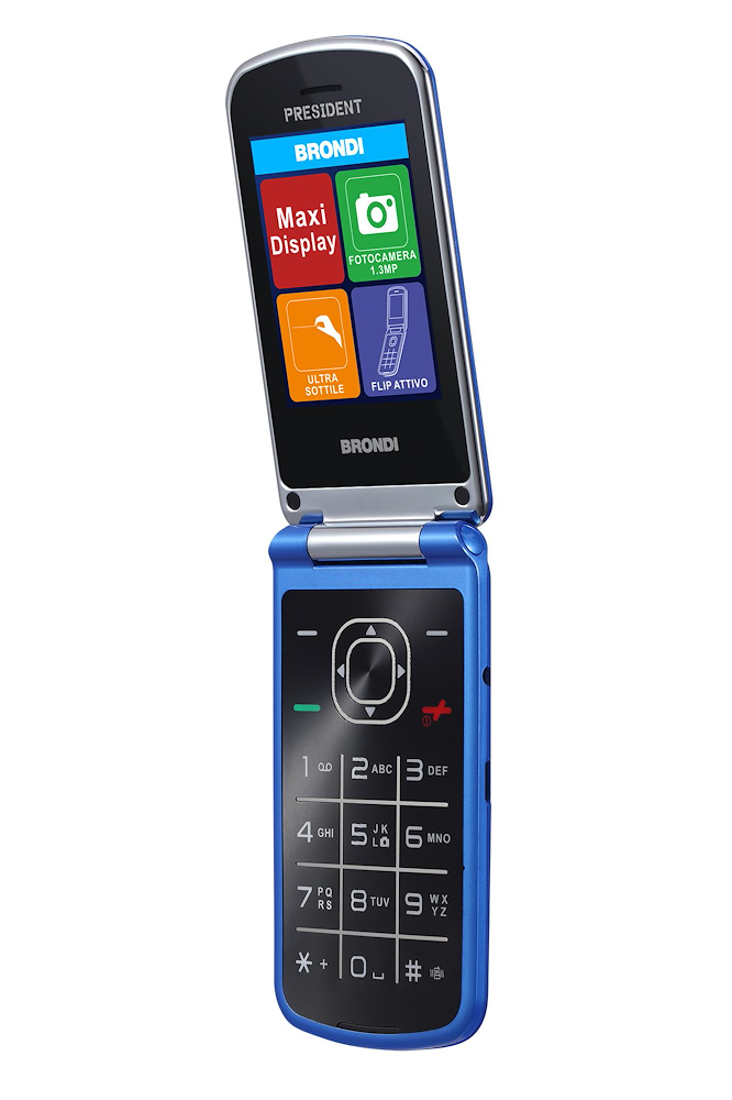 BRONDI PRESIDENTBLUMETAL - Brondi Flip Telefon Blau Metall