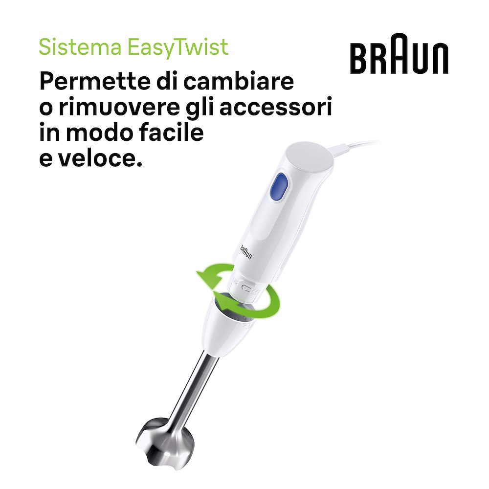 BRAUN MQ10202MWH - Minipimer 450W con accessori
