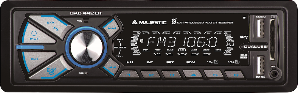 MAJESTIC DAB442BK - Autoradio DAB+ con Bluetooth
