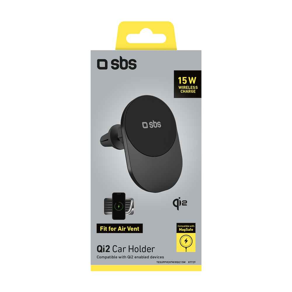 SBS TESUPPVENTWIRQI215W - Supporto Auto iPhone con Ricarica