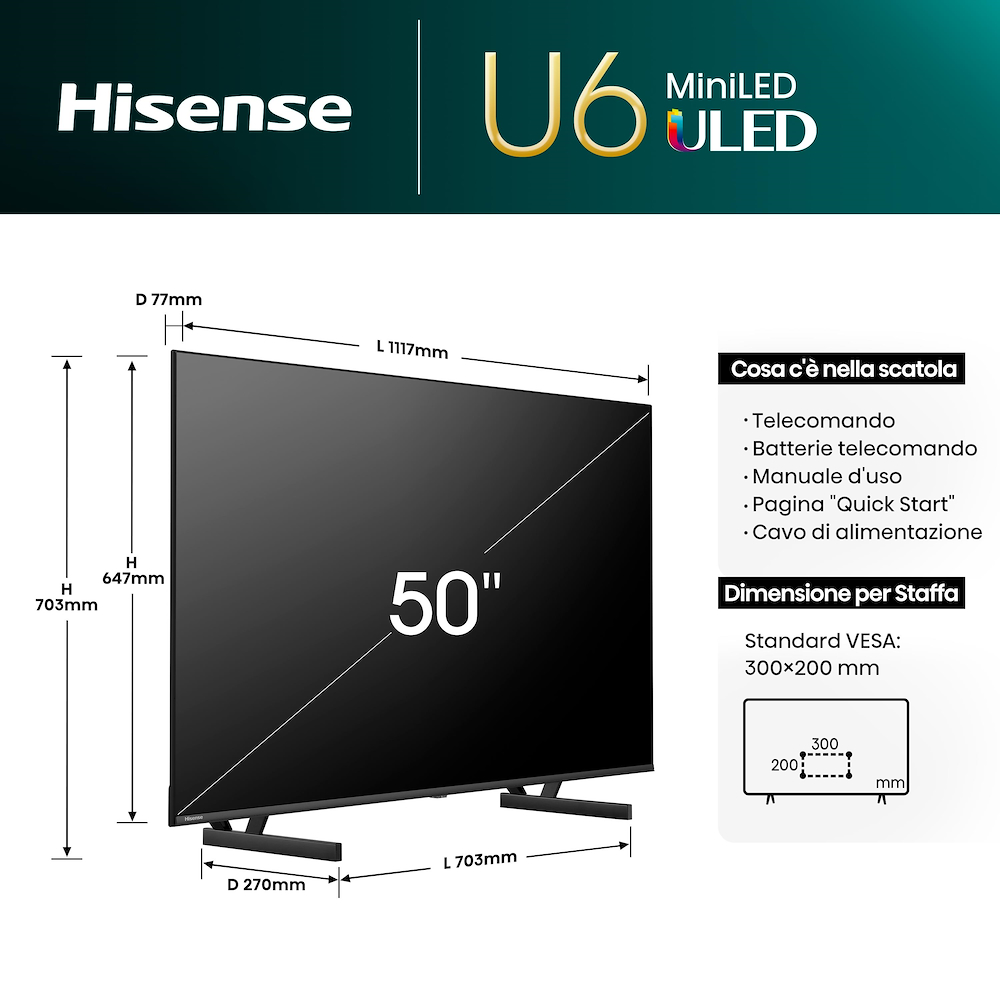 HISENSE 50U69NQ - Mini-LED TV 50" 4K Ultra HD