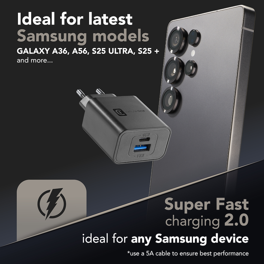 CELLULAR LINE ACHSMUSB2PD45WK - Dual Super Fast Charger 45W