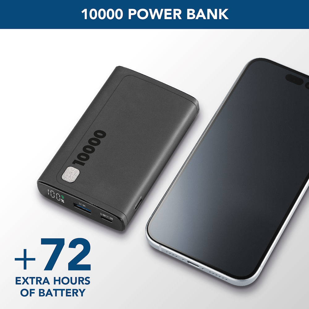 CELLULAR LINE PBDISPL01PD10000K - Power Bank Portatile 10000mAh