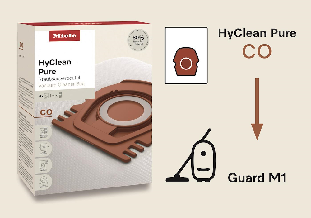 MIELE 12557080 - HyClean Pure CO Miele 4 Taschen + 1 Filter