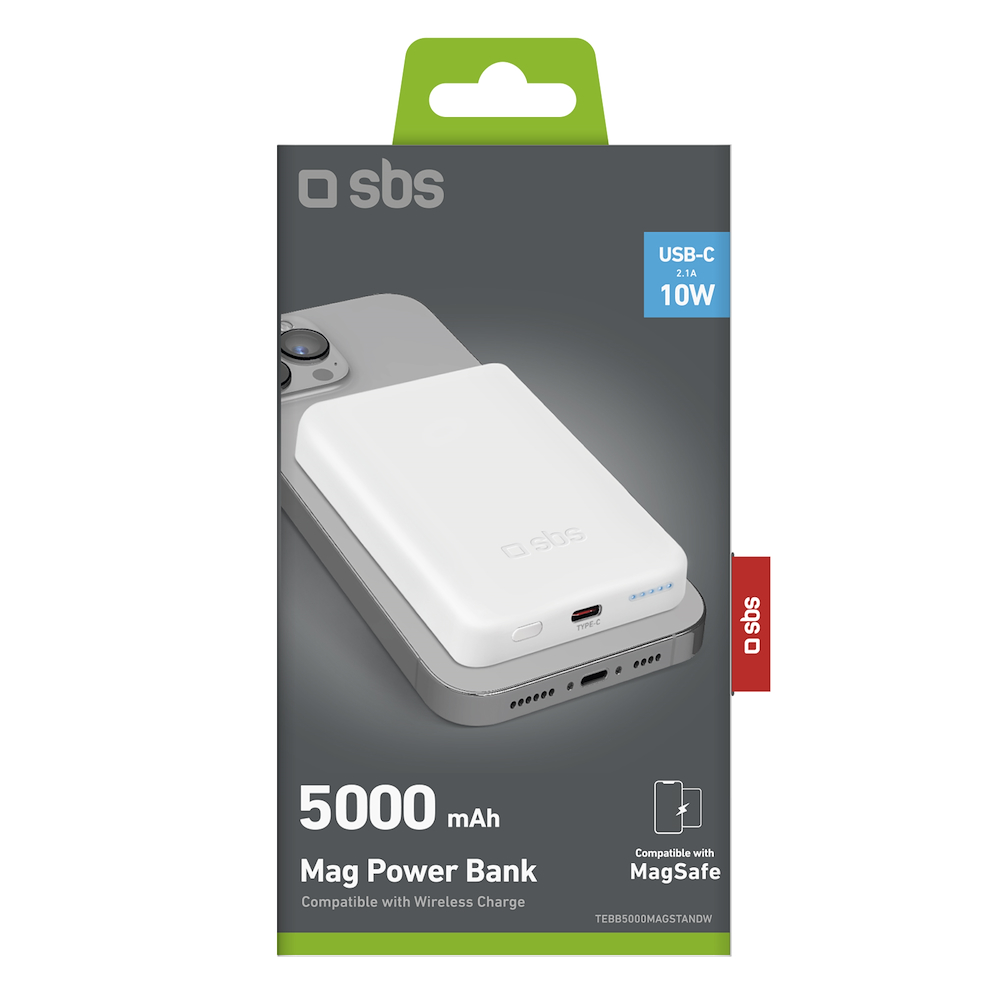 SBS TEBB5000MAG1CW - Power bank magnetico 5000mAh USB-C