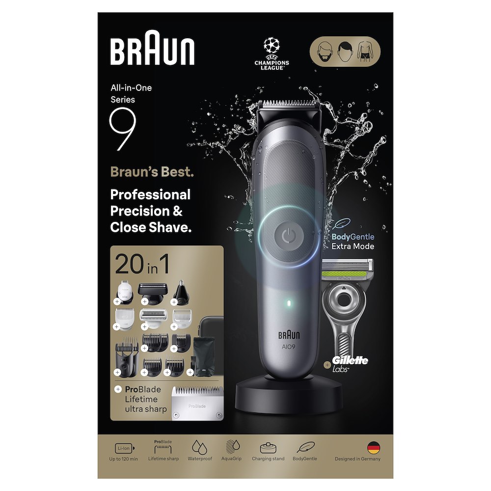 BRAUN AIO9540 - Elektrischer Rasierer 20in1 Grau