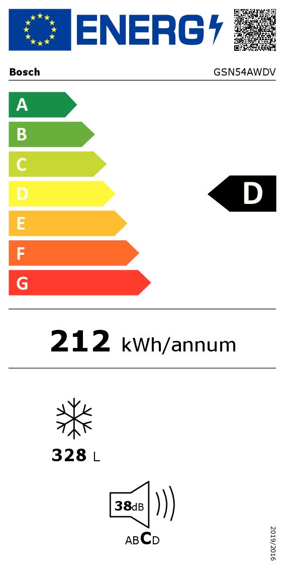 BOSCH GSN54AWDV - Congelatore verticale 328L