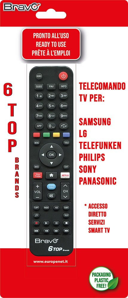 BRAVO 90302247 - Telecomando Universale per TV Compatibile