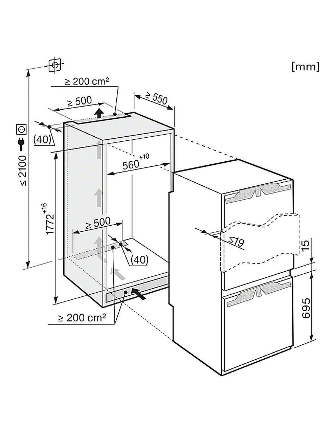 MIELE MOBILIERI KFN7734C - Miele Einbaukühlschrank KFN 7734 C