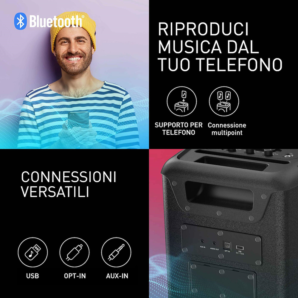 PANASONIC SC-BMAX10E-K - Speaker Wireless con doppio woofer