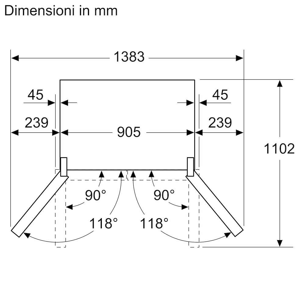 BOSCH KFN96VPEA - Frigorifero Multidoor 4 Porte 605 LT