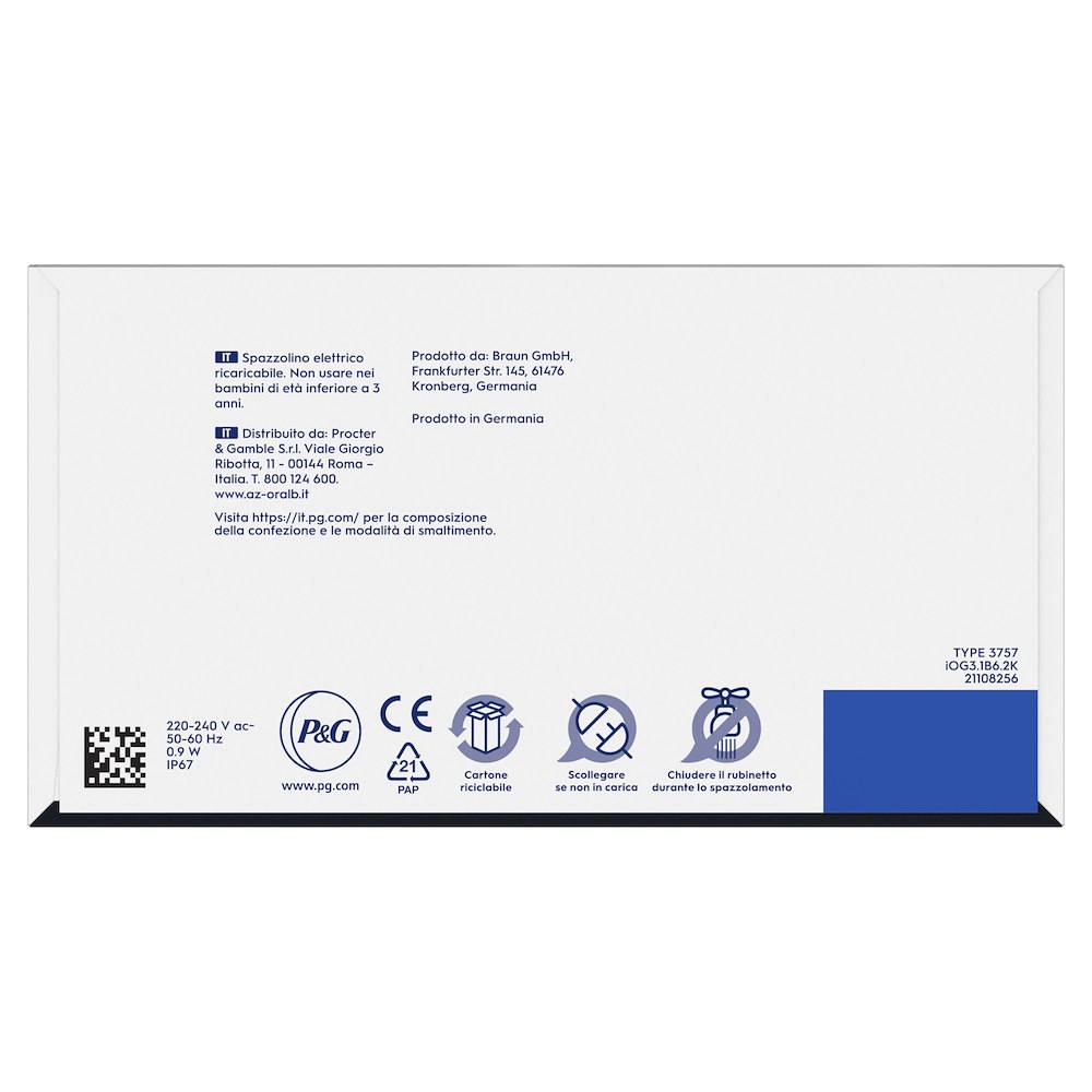 ORAL-B IO3STRIPPED - Elektrische Zahnbürste Schwarz mit Etui