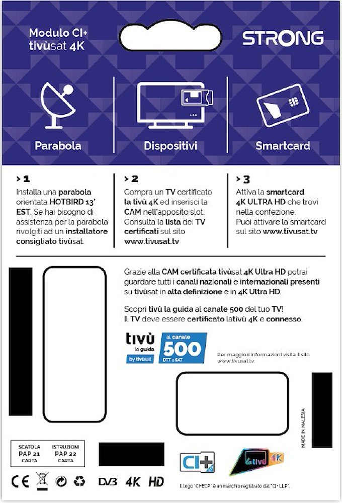 STRONG CAM4KTIVUSAT - 4K UHD tivùsat CI+ Modul