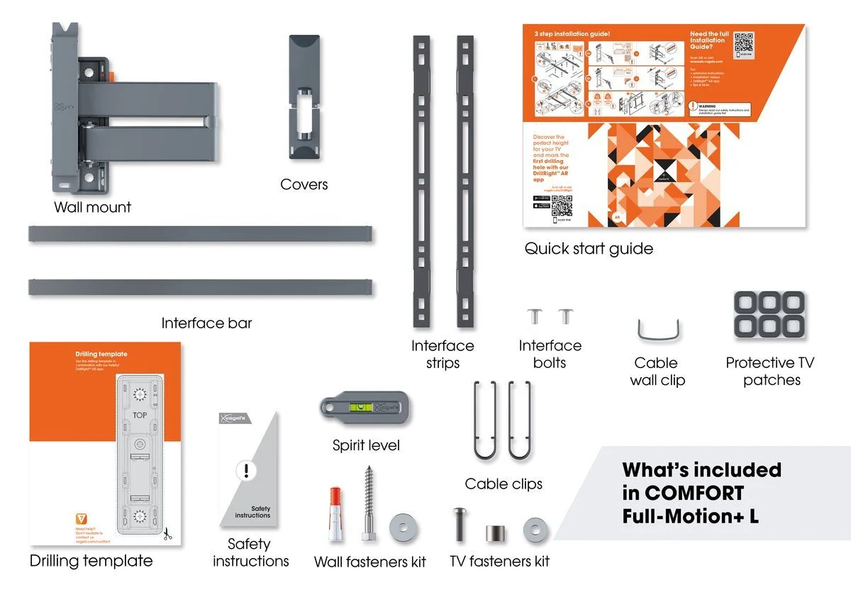 VOGEL'S TVM3643BLACK - Vogel's TVM 3643 Supporto TV da Parete Full-Motion