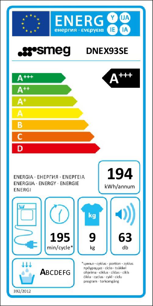 SMEG DNEX93SE - Asciugatrice Pompa Calore 9kg A+++