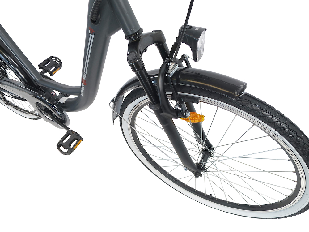 SMARTWAY C4D4SCG - E-Bike Stadt Aluminium 36V 10.4AH Grau