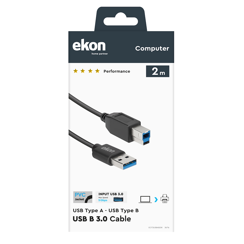 EKON ECIT3USBAB20K - USB-A Kabel 3.0 2 Meter