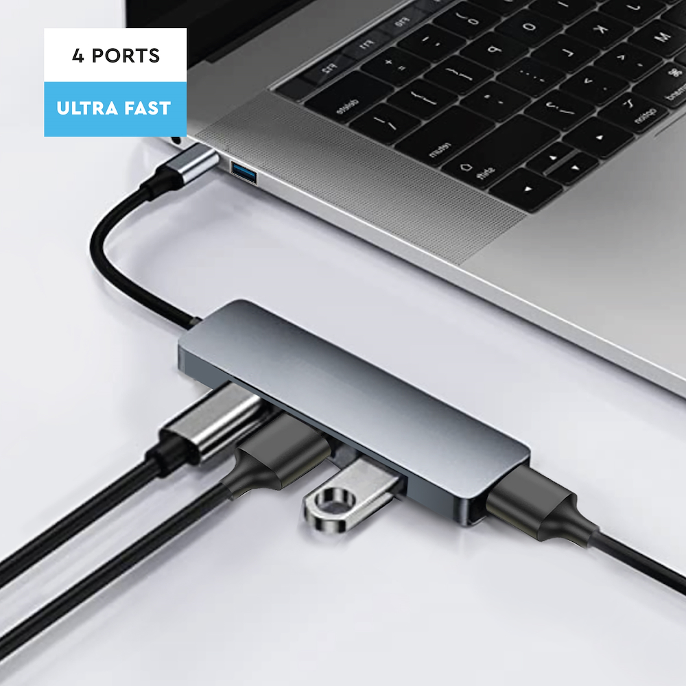 EKON ECITHUB320USBIN - USB Hub 3 in 1 Aluminium