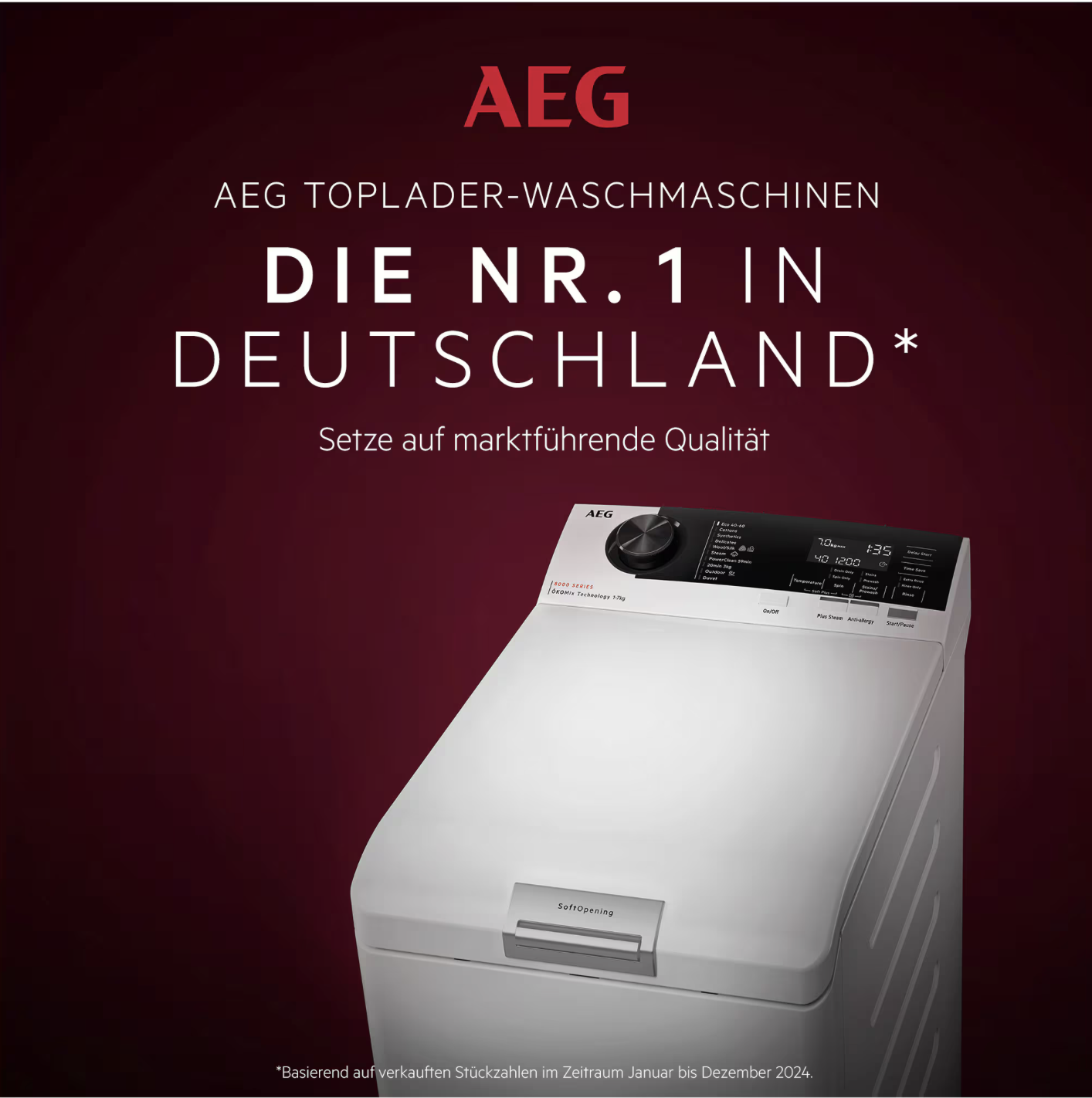 AEG LTR8E81379 - Toplader Waschmaschine 7 kg