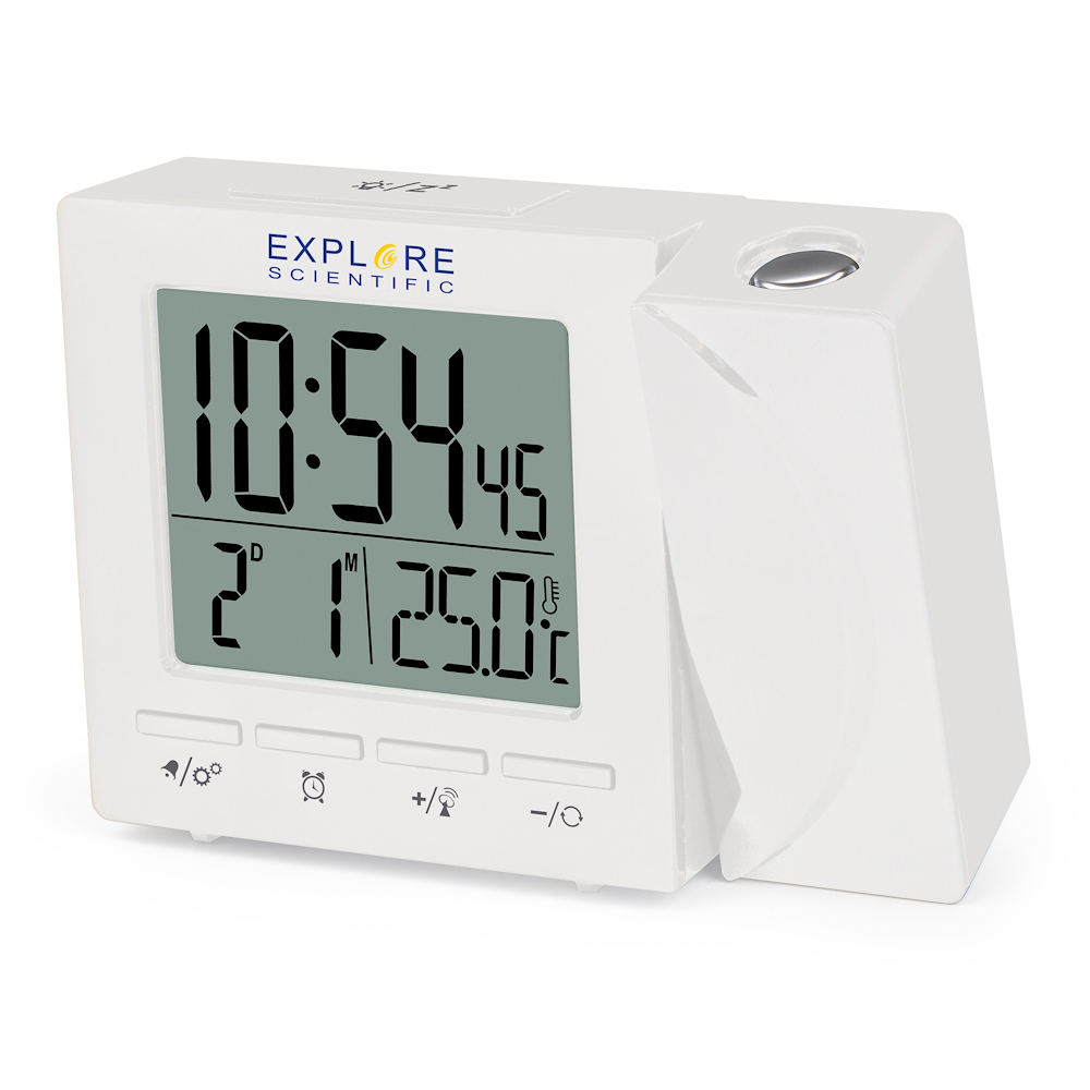 EXPLORE SCIENTIFIC RDP1001WHITE - Digitaluhr mit Projektionsfunktion