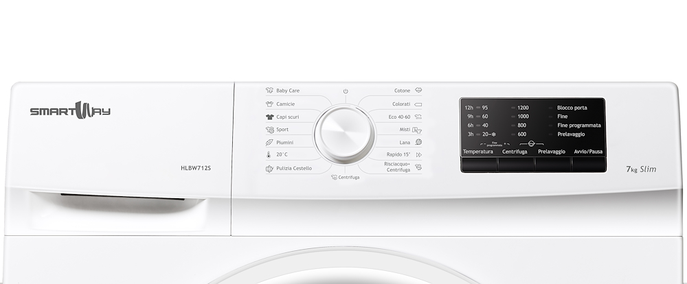 SMARTWAY HLBW712S - Slim Waschmaschine 7kg 15 Programme