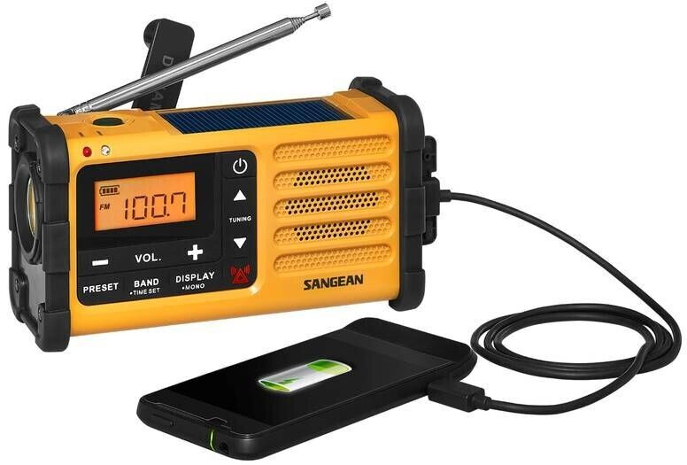 SANGEAN MMR88 - Radio d'emergenza Sangean MMR-88 con pannello solare e manovella