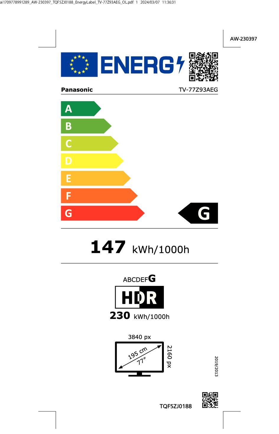 PANASONIC TV77Z93AEG - TV OLED PRO 77" UHD 4K con Fire TV