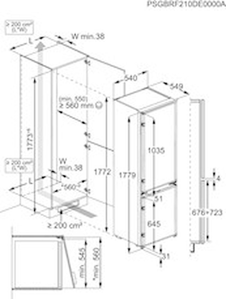 Electrolux LNA6LE18S - Frigo-congelatore da incasso 178cm