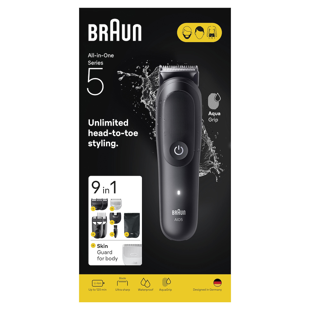 BRAUN AIO5540 - Braun All-in-One Trimmer 9in1 für Körperpflege BRAUN AIO5540 - Braun All-in-One Trimmer 9in1 für Körperpflege