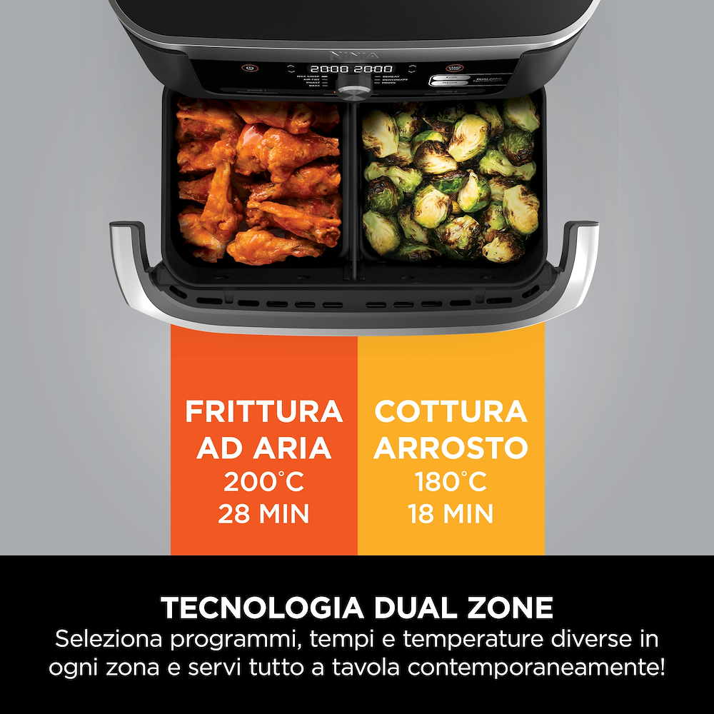 NINJA AF500EU - Friggitrice ad aria Ninja Foodi FlexDrawer AF500EU 10,4L