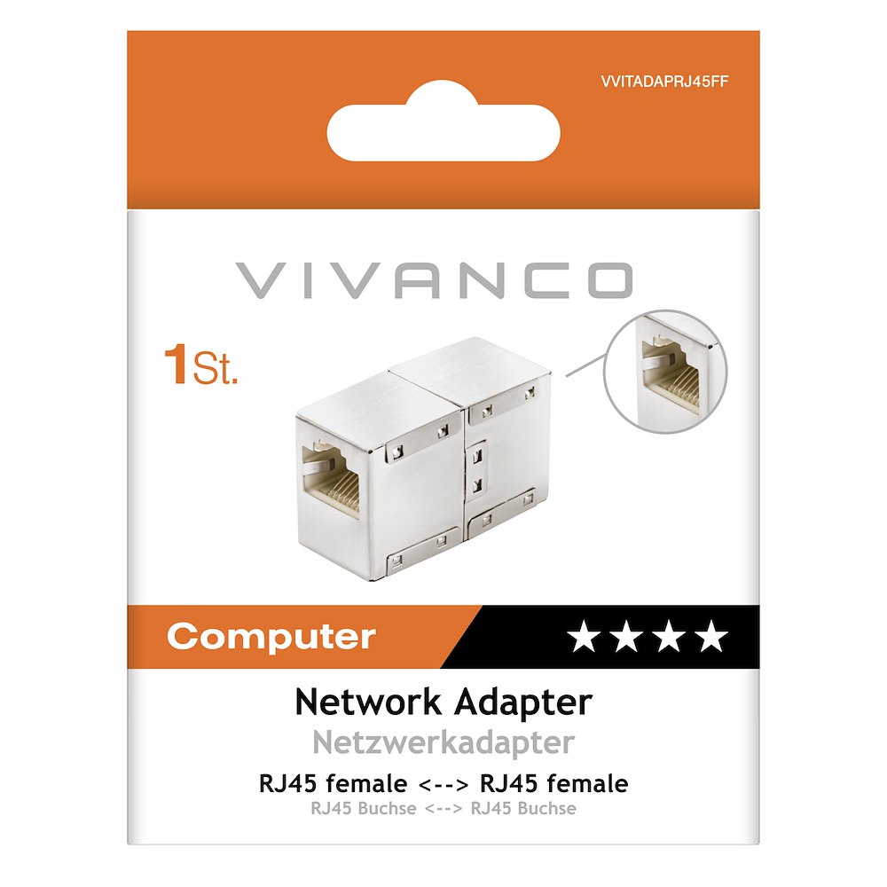 VIVANCO VVITADAPRJ45FF - Adattatore Ethernet F-F