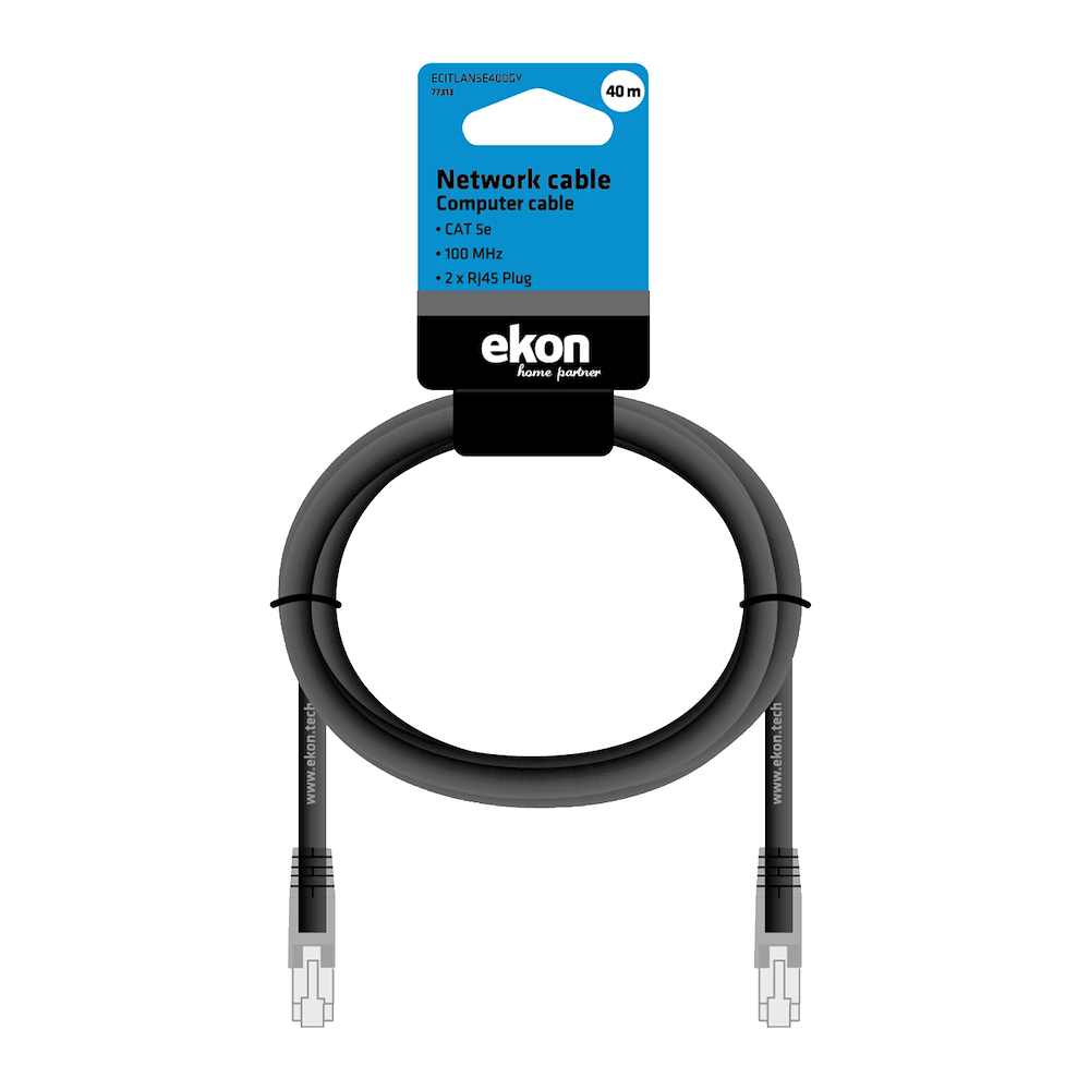 EKON ECITLAN5E400GY - Netzwerkkabel 40m Cat 5e RJ45 Grau