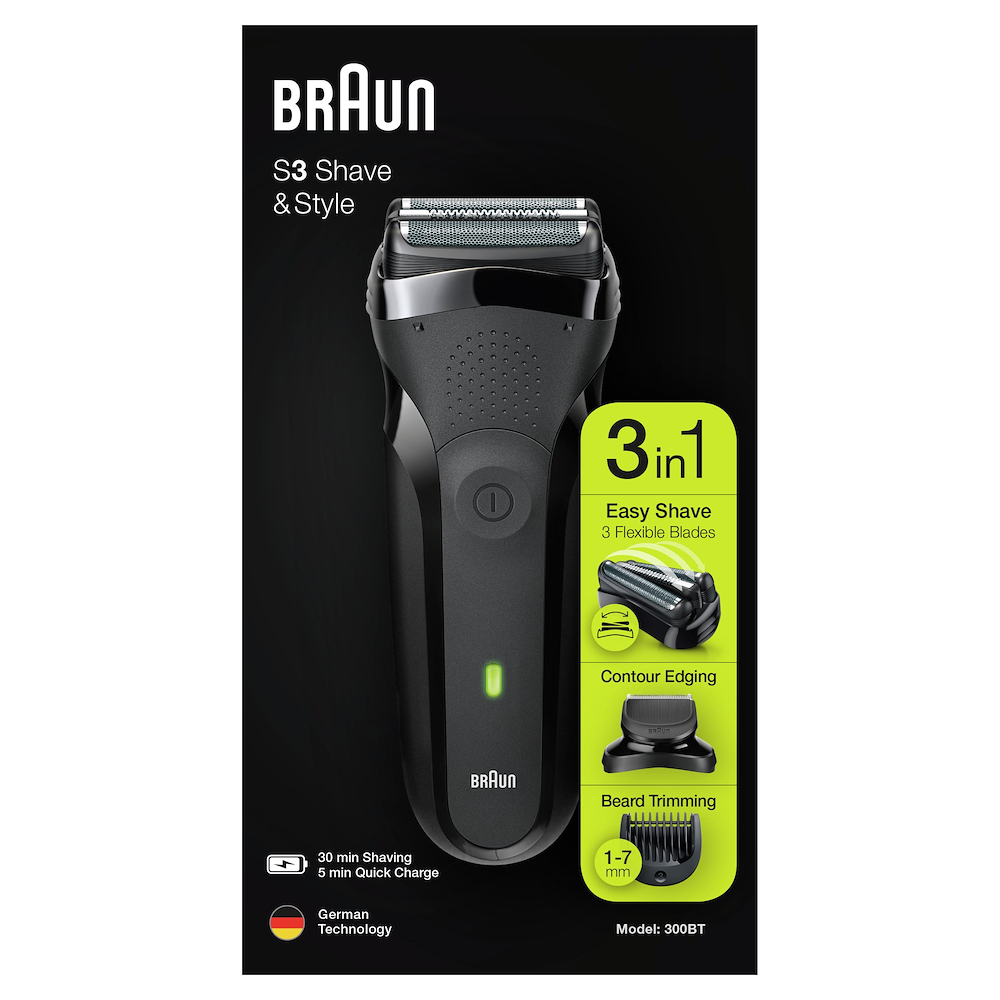 BRAUN 300BTNERO - Series 3 3-in-1 Rasierer