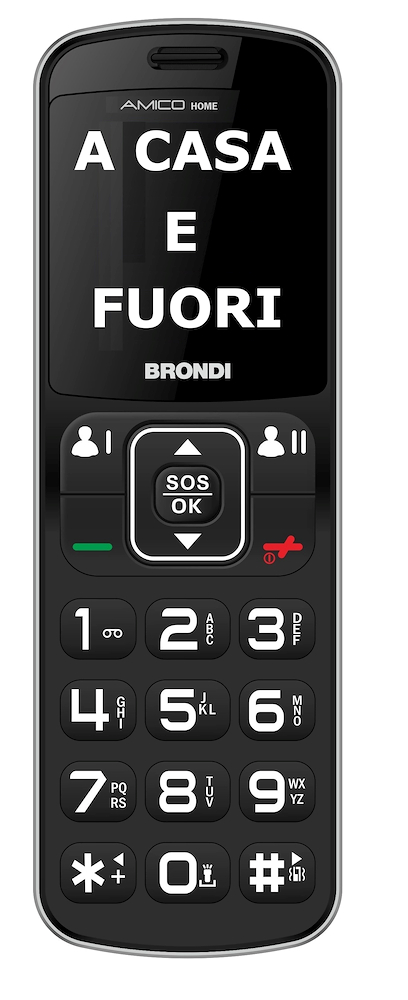 BRONDI AMICOHOMENERO - Telefono Senior 1.77" Nero con SOS