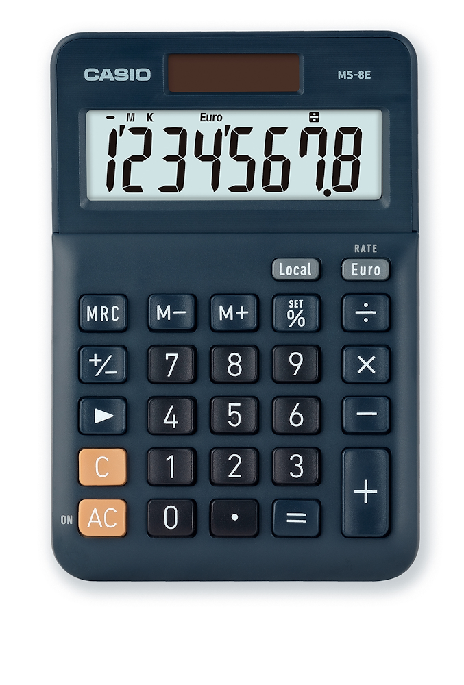 CASIO MS8EWEP - Calcolatrice da Tavolo Solare 8 Cifre CASIO MS8EWEP - Calcolatrice da Tavolo Solare 8 Cifre