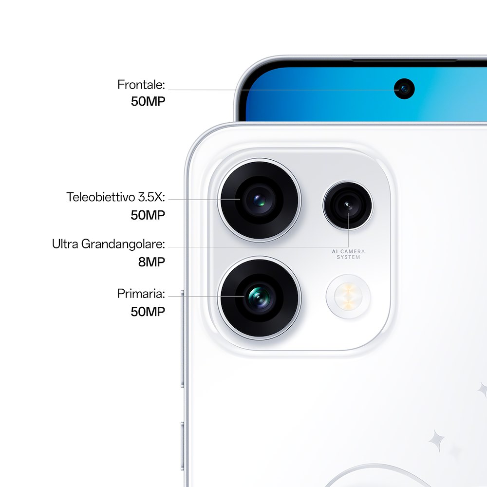 OPPO RENO16F5GPOPWHITE - Smartphone 5G con Tripla Fotocamera