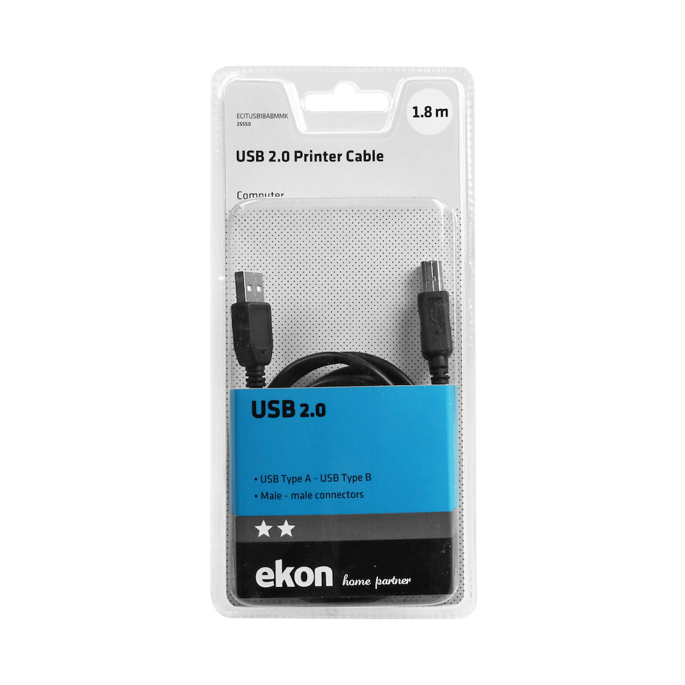 EKON ECITUSB18ABMMK - 1.8m USB A auf B Kabel